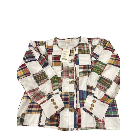 Sezane Chemise Bruna Patchwork Long Sleeve Blouse FR 46 US 14 Boho Cottagecore - Picture 9 of 13